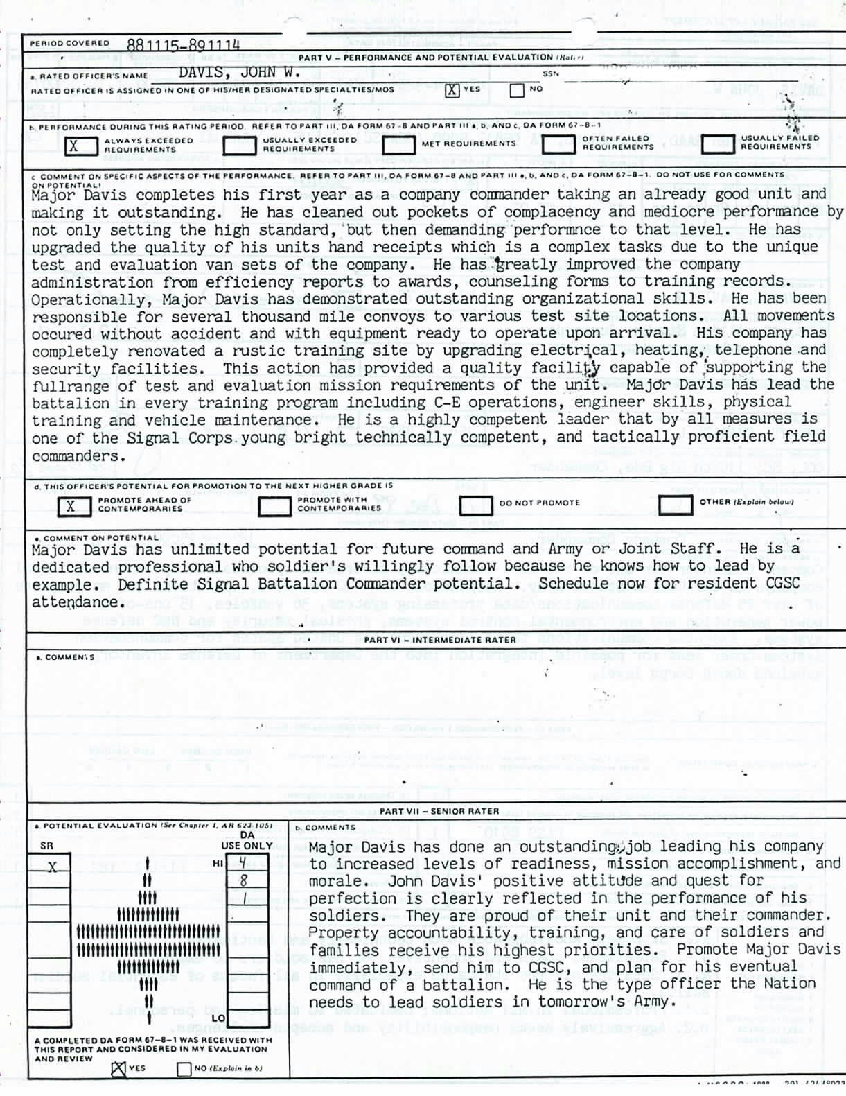 Army Evaluation Reports